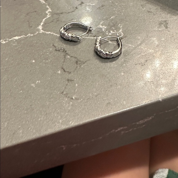 Elegant Silver Hoop Earrings - Picture 3 of 4